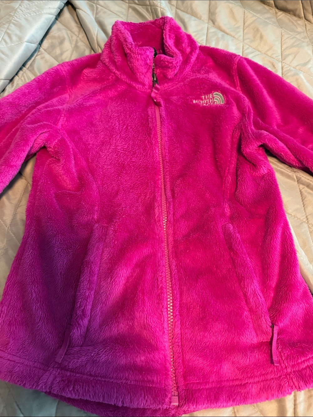 The North Face Vibrant Fuchsia Full-Zip Fleece Jacket Girls 7/8
